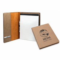 World's Best Mom Brown Leatherette Portfolio & Pad Holder