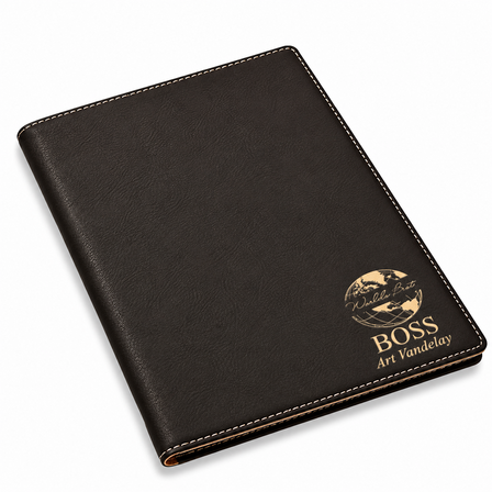 World's Best Teacher Black Leatherette Portfolio & Pad Holder
