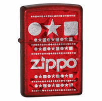Zippo Stars Candy Apple Red Zippo Lighter - ID# 28342 - Discontinued