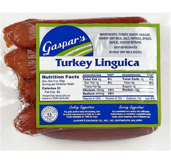Gaspar's Turkey Linguica Franks 1 lb.