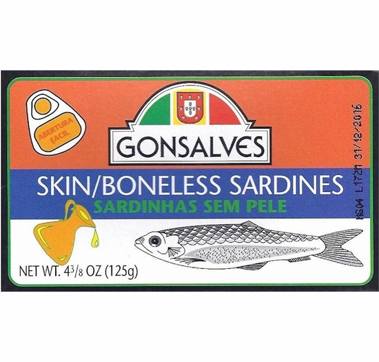 Gonsalves Skinless Boneless Sardines 4 3/8 oz. (2 Pack)