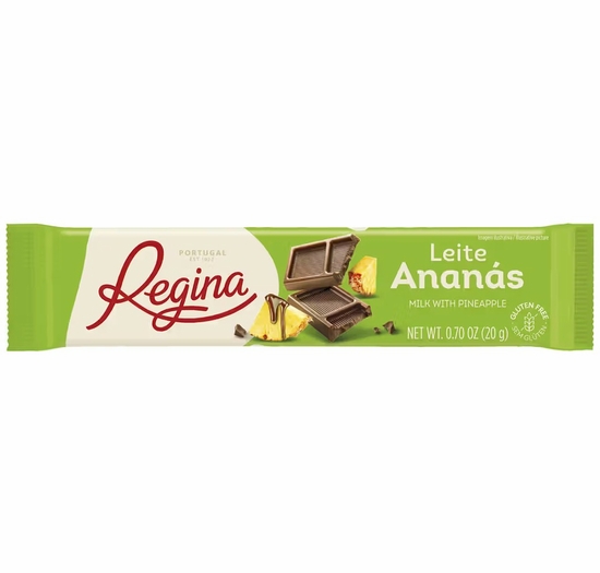 Regina Leite Ananas Milk Chocolate with Pineapple Bars (Case of 30/.70 oz. Bars)