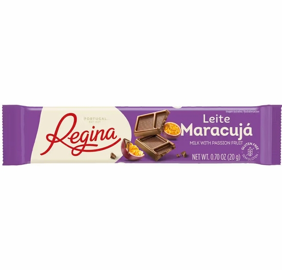 Regina Leite Maracuja Milk Chocolate with Passion Fruit Bars (Case of 30/.70 oz. Bars)