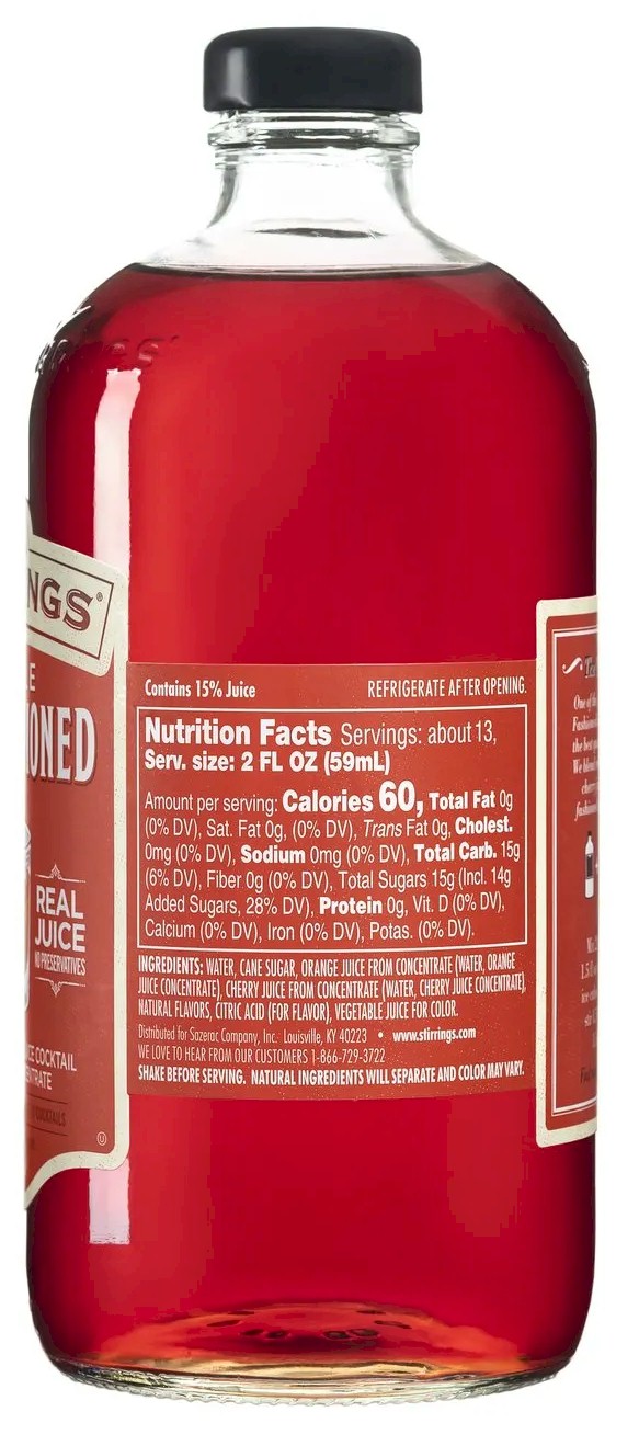 * Stirrings Old Fashioned Cocktail Mix 750 ml.