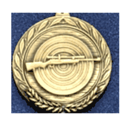 Cast Rifle Medal with Neck Ribbon