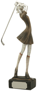 Contemporary Female Golf Trophy - 2 Sizes