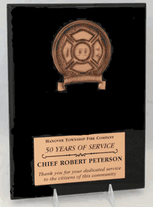 Glossy Black Firefighter Plaque