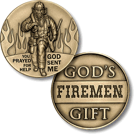 God Sent Me Firefighter Coin