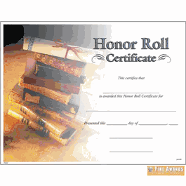 Honor Roll Certificate