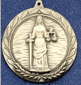 Justice Cast Medal with Neck Ribbon