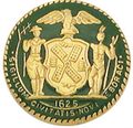 nyc1625 New York City Seal on Green