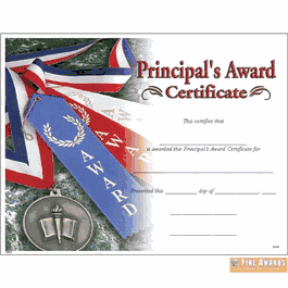 Principal's Award Certificate