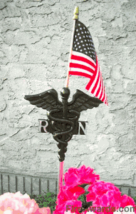 RN Nurse Flag Holder - Grave Marker