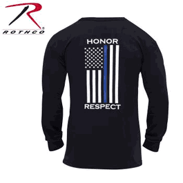 Rothco Thin Blue Line Honor and Respect Long Sleeve T-Shirt
