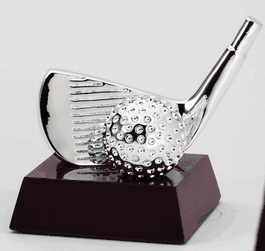 Silver Plated Iron and Golf Ball Award