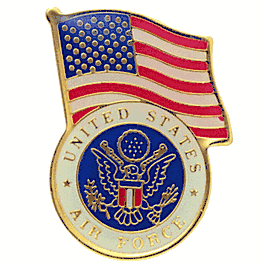 US Air Force USA Flag Pin