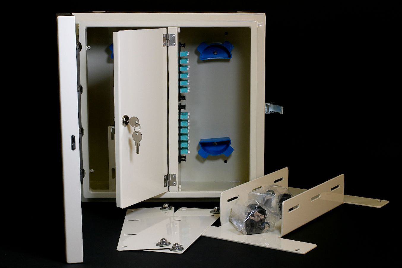 ENCLOSURE, OUTDOOR NEMA4, 1 OUTER DOOR, 1 LOCKING INNER DOOR, 4 PANELS