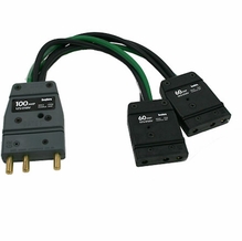 100A / 125V Stage Pin Bates to (2) 60A  / 125V Stage Pin Bates Splitter