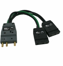 100A / 125V Stage Pin Bates to (2) 60A  / 125V Stage Pin Bates Splitter