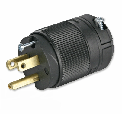 15A Male Edison Plug Black  Leviton