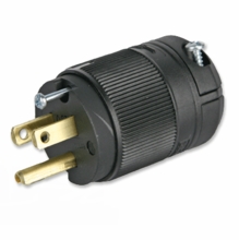 15A Male Edison Plug Black  Leviton