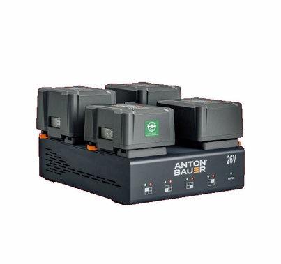 Anton Bauer Dionic 26V / 14V LP4 Quad Gold Mount Plus Charger