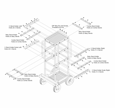 BackStage C-Stand Mini Cart MODULAR