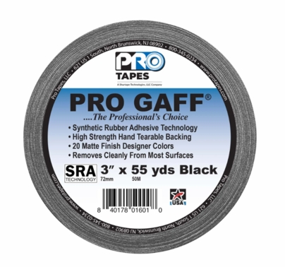 Black Gaffers Tape 3" x 55yds  Pro-Gaff  T9400