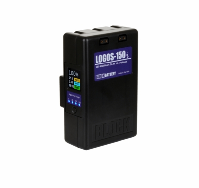Block Battery Logos 150 Watt Hour V-Mount 14.4V Lithium Ion