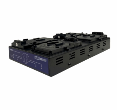 Block Battery Logos Quad V-Mount Charger