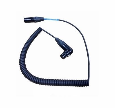 Cable Techniques Coiled Cable 12" to 6' Right Angle XLR-3F to XLR-3M