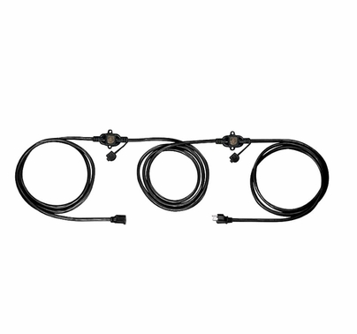 CBI 3 Outlet Extension Cord Black 25ft 14 Gauge Lighted