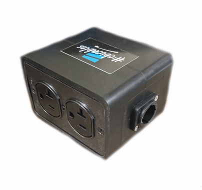 CBI Cables Rubberized Quad Box 20A TRUE1 Powercon Feed Thru to Edison Duplex