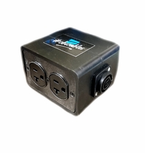 CBI Cables Rubberized Quad Box 20A TRUE1 Powercon Feed Thru to Edison Duplex
