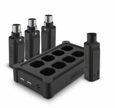 Chauvet DJ Di-Fi XLR/DMX Pack Wireless Portable DMX Kit w/ Charger- 1 Transmitter, 3 Receivers
