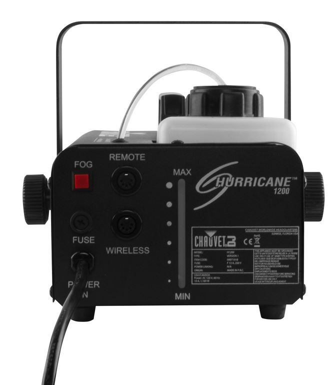 Chauvet Hurricane 1200 Fog Machine Remote BarnDoor