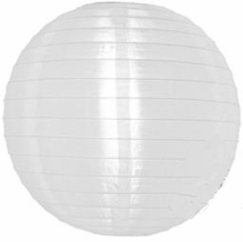 Chinese Nylon Lantern White Artificial Silk 18 in Diameter Reusable