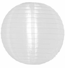 Chinese Nylon Lantern White Artificial Silk 18 in Diameter Reusable
