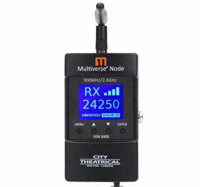 City Theatrical Multiverse Node Wireless DMX Transceiver 900mhz / 2.4ghz