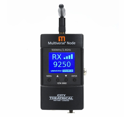 City Theatrical Multiverse Node Wireless DMX Transceiver 900mhz / 2.4ghz