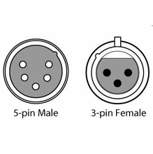DMX Converter 5 Pin Male to 3 Pin Female  DMX5M