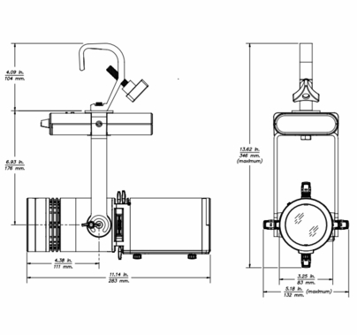ETC Irideon FPZ LED Framing Projector 3000K 90 CRI Gallery Portable | Black