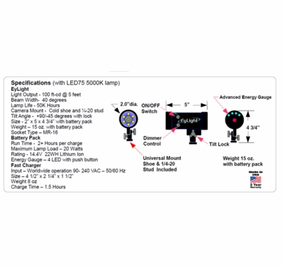 Frezzi EyLight LED On Camera Light Kit Daylight 5000K