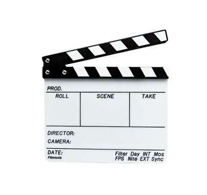 Full Size Lucite Camera Slate Engraved Clapboard