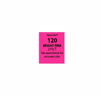 GAM GamColor 120 Bright Pink Lighting Gel Filter Sheet 20"x24"