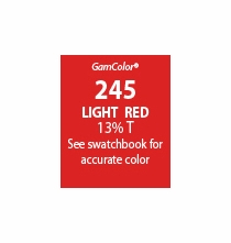 GAM GamColor 245 Light Red Lighting Gel Filter Sheet  20"x24"