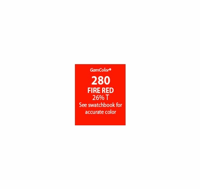 GAM GamColor 280 Fire Red Lighting Gel Filter Sheet 20 x 24 in