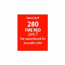 GAM GamColor 280 Fire Red Lighting Gel Filter Sheet 20 x 24 in