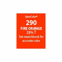 GAM GAMcolor 290 Fire Orange Lighting Gel Filter Sheet 20"x24"