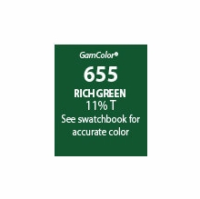 GAM GamColor 655 Rich Green Lighting Gel Filter Sheet 20"x24"